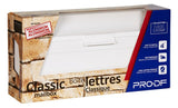 Pro-Df AL360B Standard Mailbox, 500 cu-in, Aluminum, Powder-Coated, White, 16 in W, 4 in D, 13 in H