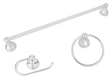 Boston Harbor 5003C Bath Hardware Set, Steel/Stainless Steel/Zinc, Chrome, 3-Piece, For: Bathroom