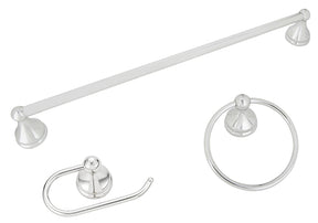 Boston Harbor 5003C Bath Hardware Set, Steel/Stainless Steel/Zinc, Chrome, 3-Piece, For: Bathroom