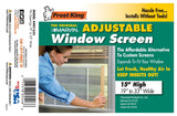 Frost King W.B. Marvin AWS1533 Window Screen, 15 in L, 19 to 33 in W, Aluminum, Steel/Tan
