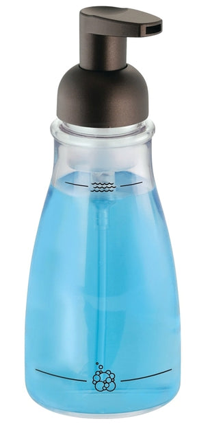 iDESIGN Basic Series 50104 Foaming Soap Dispenser, 14 oz Capacity, Plastic, Clear, Bronze