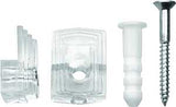 OOK 50225 Mirror Clip Set, 1/4 in L Dimensions, 20 lb, Plastic, Clear, Wall, 10/PK