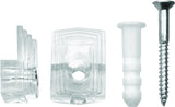 OOK 50225 Mirror Clip Set, 1/4 in L Dimensions, 20 lb, Plastic, Clear, Wall, 10/PK