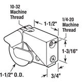 Prime-Line D 1533 Roller Assembly, 1-1/2 in L x 13/16 in W x 1-3/16 in H Dimensions, 1-1/2 in Dia Roller, Steel