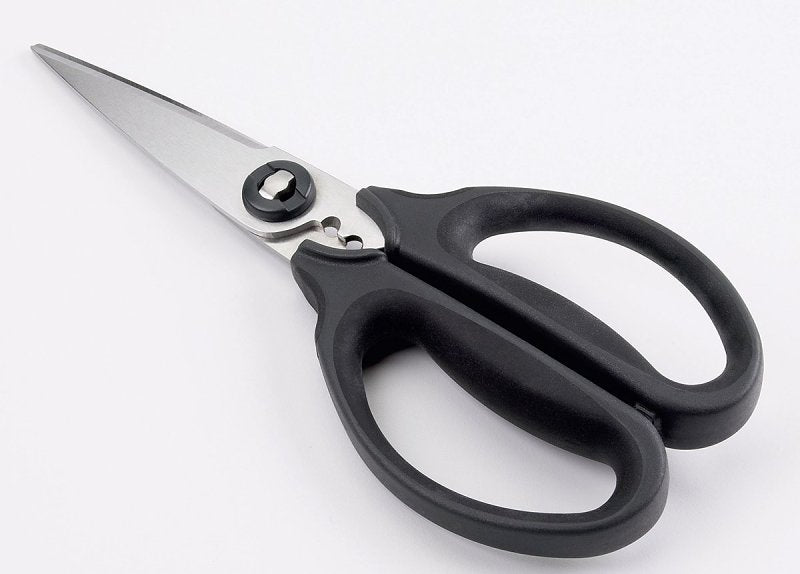 Good Grips 1072121 Kitchen and Herb Scissors, Stainless Steel Blade, Plastic Handle, Black, 8-3/4 in OAL