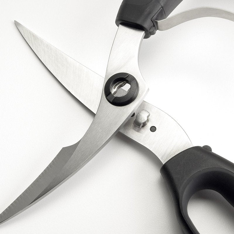 Oxo 1072292 Poultry Shears, Stainless Steel Blade, Plastic Handle, Black, 9-1/2 in OAL