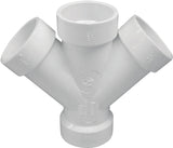 IPEX 192352 DWV Double Pipe Wye, 2 in, Hub, PVC, White, SCH 40 Schedule