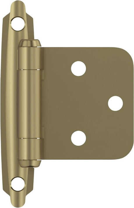Amerock BPR3429BBZ Cabinet Hinge, 110 deg Hinge Opening, Self-Closing Close, Golden Champagne