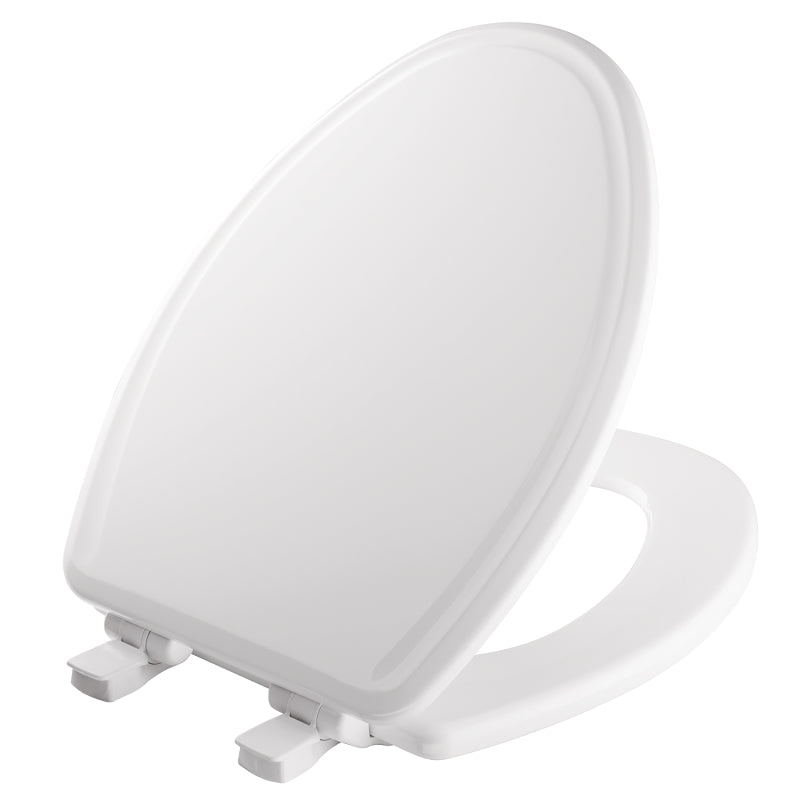 Mayfair 147SLOW-000 Toilet Seat, Elongated, Molded Wood/Plastic, White