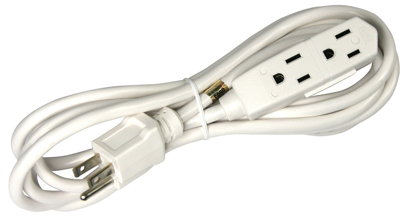 PowerZone OR890609 Office Extension Cord, 16 AWG Cable, 5-15P Grounded Plug, 5-15R Grounded Receptacle, 9 ft L