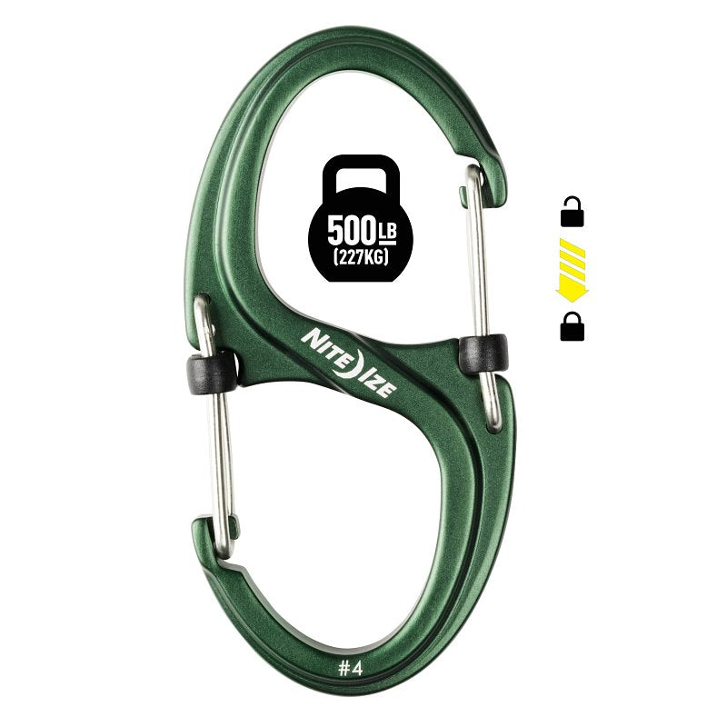 DUAL CARABINER AL FRT GRN NO4