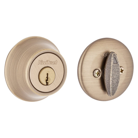 Kwikset 660 5RCLRCSK3BX Deadbolt, Alike Key, Steel, Antique Brass, 2-3/8, 2-3/4 in Backset, K3 Keyway, Pack of 3