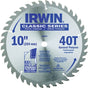 Irwin 15270 Circular Saw Blade, 0.06 in Dia, 5/8 in Arbor, 40-Teeth, Carbide Cutting Edge, Applicable Materials: Wood