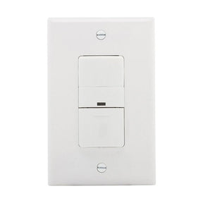Eaton VS306U-W Vacancy Sensor Switch, 5 A, 120 V, 1 -Pole, Motion Sensor, 180 deg Sensing, 450 sq-ft Sensing, White