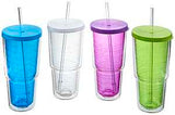 Arrow Plastic 00015 Travel Tumbler, 24 oz Capacity, Plastic, Insulated, Pack of 4
