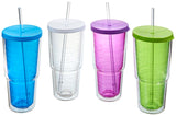 Arrow Plastic 00015 Travel Tumbler, 24 oz Capacity, Plastic, Insulated, Pack of 4