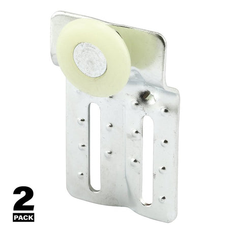 Prime-Line N 6830 Door Roller, 15/16 in Dia Roller, 1/4 in W Roller, Steel, 2-Roller