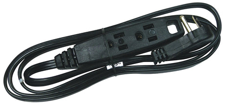 PowerZone OR932606 Extension Cord, 16 AWG Cable, 5-15P Grounded Plug, 5-15R Grounded Receptacle, 6 ft L, 125 V, Black