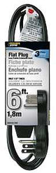 PowerZone OR932606 Extension Cord, 16 AWG Cable, 5-15P Grounded Plug, 5-15R Grounded Receptacle, 6 ft L, 125 V, Black