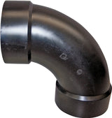Canplas 102279BC Long Sweep Elbow, 4 in, Hub, 90 deg Angle, ABS, Black