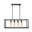 Boston Harbor LS10505 Farmhouse Chandelier, 120 V, 60 W, 1-Tier, 4-Lamp, Metal Fixture, Black Fixture, Matte Fixture