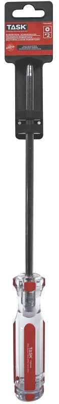 Task T50446C Screwdriver, #2 Drive, Robertson Drive, 8 in L Shank, Cellulose Acetate Handle, Hard Grip Handle