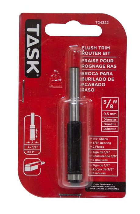 Task T24322 Router Bit, 1/4 in Dia Shank, Steel