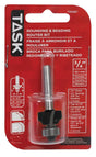 Task T24267 Series Router Bit, 1/2 in Dia, 3/4 in Dia Cutter, 1/4 in Dia Shank, Steel/Tungsten Carbide