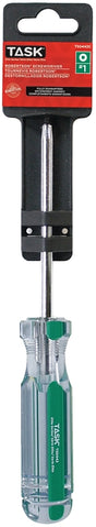 TASK Elite Series T50442 Screwdriver, #1 Drive, Robertson Drive, 4 in L Shank, Acetate Handle, Hard-Grip Handle