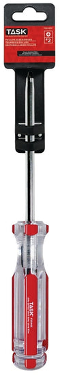 TASK Elite Series T50445 Screwdriver, #2 Drive, Robertson Drive, 5 in L Shank, Acetate Handle, Hard-Grip Handle