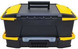 Stanley Click &#x27;n&#x27; Connect Series STST19900 Tool Box, 30 lb, Plastic, Black/Yellow, 2-Drawer