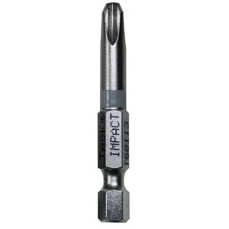 TASK T68242 Impact Driver Bit, #2 Drive, Robertson Drive, 2 in L, S2 Steel