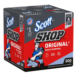 Scott 75190 Shop Towel, 10 in L, 12 in W, Crepe Paper, Blue