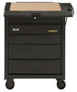 STANLEY 100 Series STST23151BK Mobile Workbench, 31-1/2 in OAW, 21-3/4 in OAD, 33-1/4 in OAH, 500 lb, 5-Drawer, Black