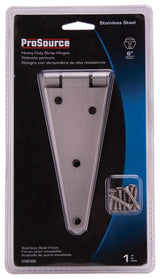 ProSource HSH-S06-C2PS Heavy Duty Strap Hinge, 2.6 mm Thick Leaf, 6 in, Brushed Stainless Steel, 180 Range of Motion