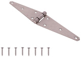 ProSource HSH-S06-C2PS Heavy Duty Strap Hinge, 2.6 mm Thick Leaf, 6 in, Brushed Stainless Steel, 180 Range of Motion