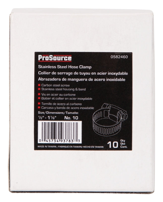 ProSource HCRAN10 Interlocked Hose Clamp, Stainless Steel, Stainless Steel, Pack of 10