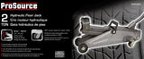 ProSource T050108 Hydraulic Floor Jack, 2 ton, 5-1/8 to 13-3/4 in Lift, Steel, Gray