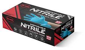 Boss B21041-M Disposable Gloves, M, Nitrile, Powder-Free, Blue