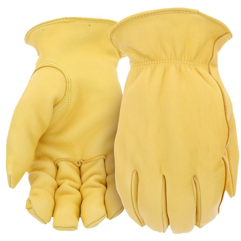 Boss Arctik B98401-XL Work Gloves, Men's, XL, Keystone Thumb, Elastic Wrist, Slip-On Cuff, Deerskin Leather, Brown