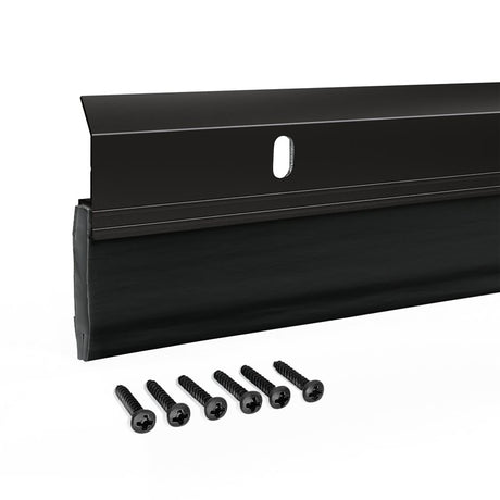 Frost King A82/36BK Door Sweep, 36 in L, 2-3/8 in W, Vinyl Flange, Aluminum Insert