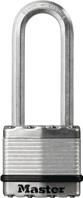 Master Lock Magnum Series M1BLCDLJHC Padlock, Different Key, Long Shackle, 5/16 in Dia Shackle, Boron Carbide Shackle