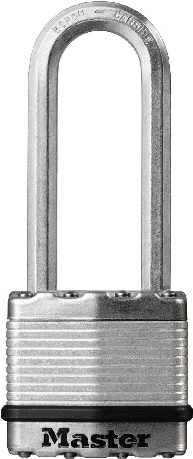 Master Lock Magnum Series M1BLCDLJHC Padlock, Different Key, Long Shackle, 5/16 in Dia Shackle, Boron Carbide Shackle