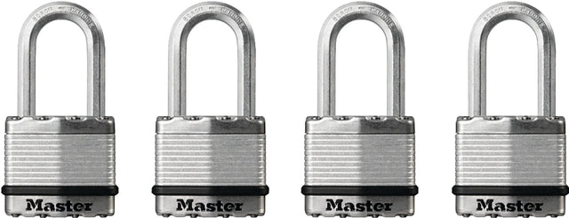 Master Lock Magnum Series M1BLCQLFHC Padlock, Alike Key, 5/16 in Dia Shackle, Boron Carbide Shackle, Steel Body
