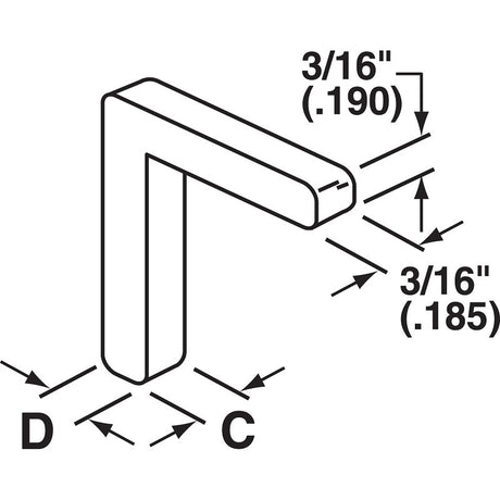 Make-2-Fit PL 14964 Non-Handed Corner Key, Plastic, For: Triple Track Window and Screen Frames