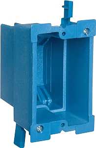 Carlon BH118R Outlet Box, 18 cu-in, 1-Gang, PVC, Blue, Clamp