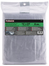ProSource T1224GS140 Heavy-Duty Tarp, 24 ft L, 12 ft W, 8 mil Thick, Polyethylene, Green/Silver