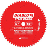 Diablo D1260CF Circular Saw Blade, 12 in Dia, 1 in Arbor, 60-Teeth, Cermet Cutting Edge