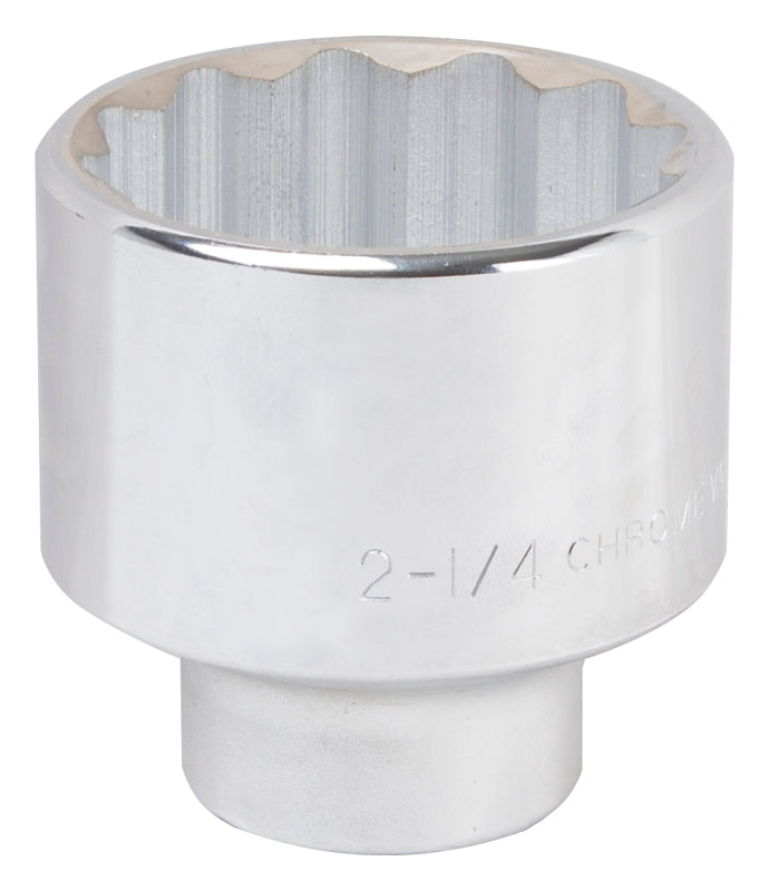 Vulcan MT-SS6072 Drive Socket, 2-1/4 in Socket, 3/4 in Drive, 12-Point, Chrome Vanadium Steel, Chrome