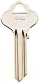 Hy-Ko 11010IN33 Key Blank, Brass, Nickel, For: ILCO Cabinet, House Locks and Padlocks, IN33 Key Number, Pack of 10